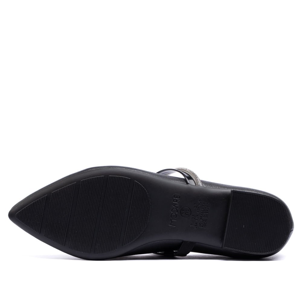 Sapatilha Feminina Modare com Tira Brilhosa Preto Preto 2