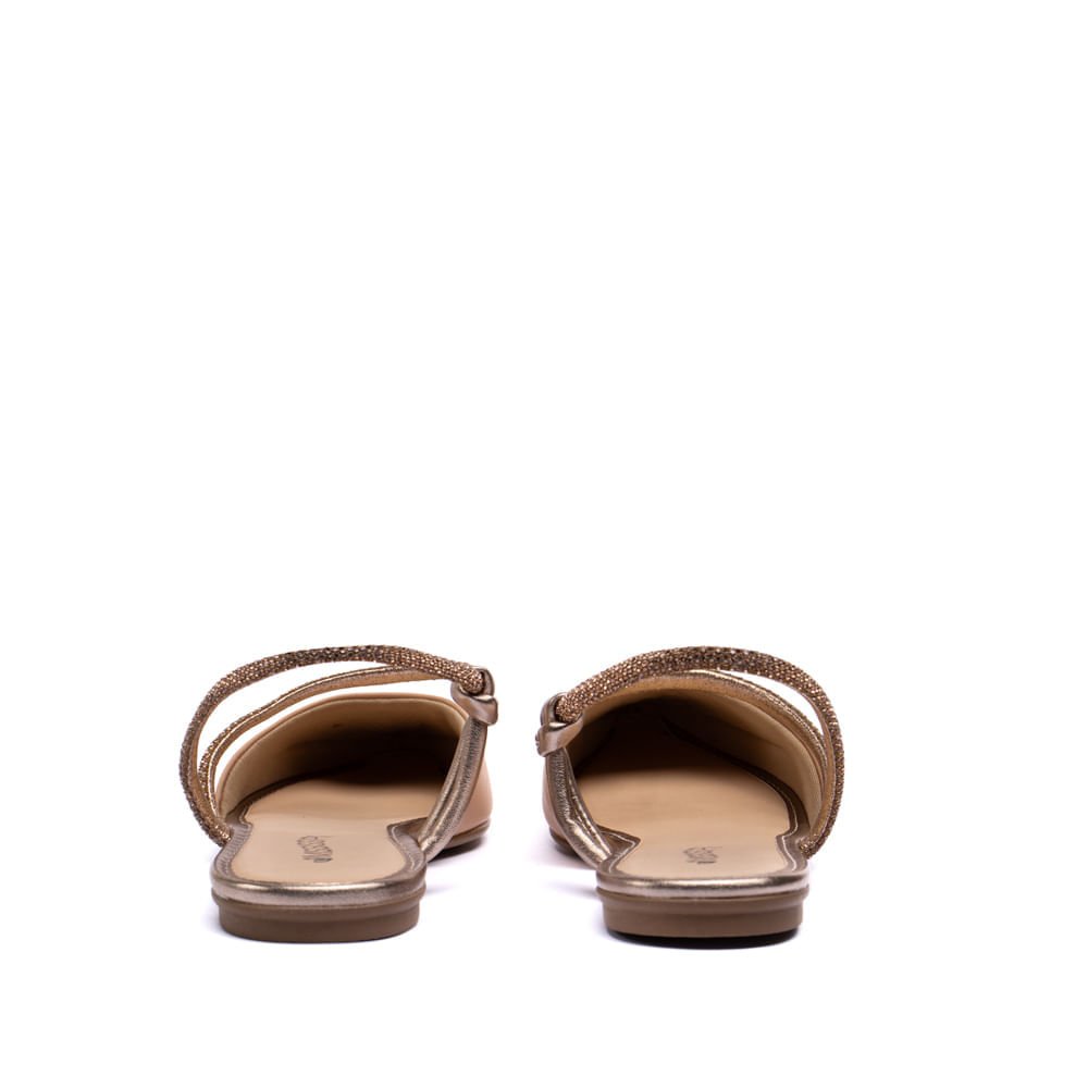 Mule Feminino Mississipi com Tira de Strass Nude Bege 3