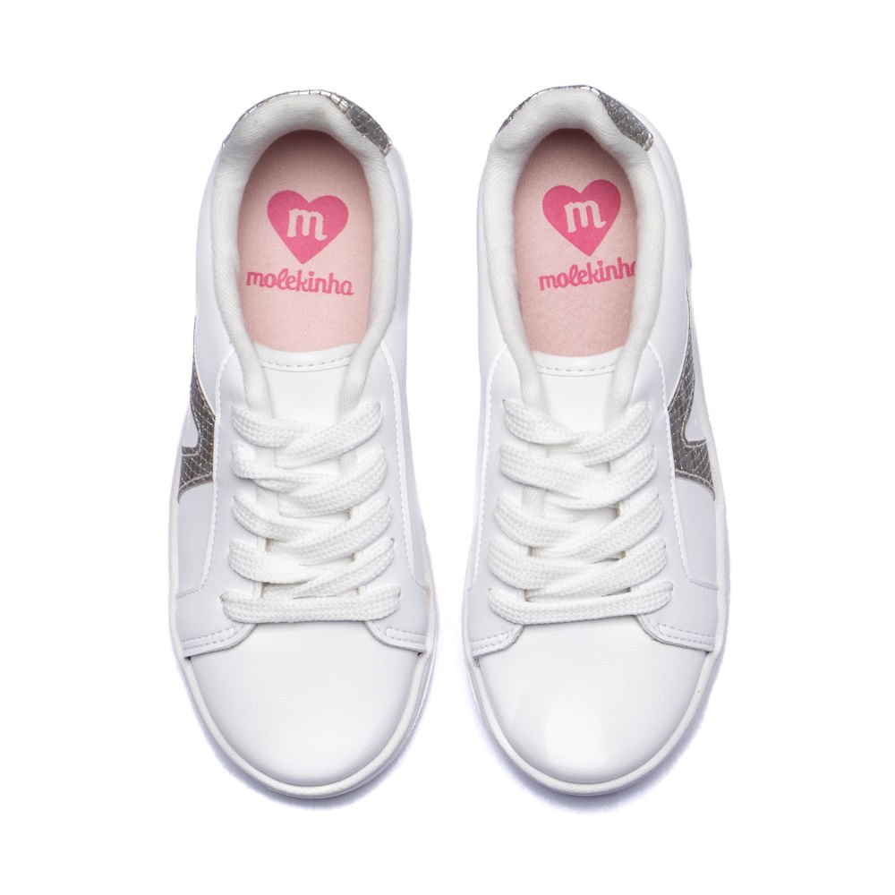 Tênis Infantil Molekinha Napa Branco/Dourado Branco/Dourado 4