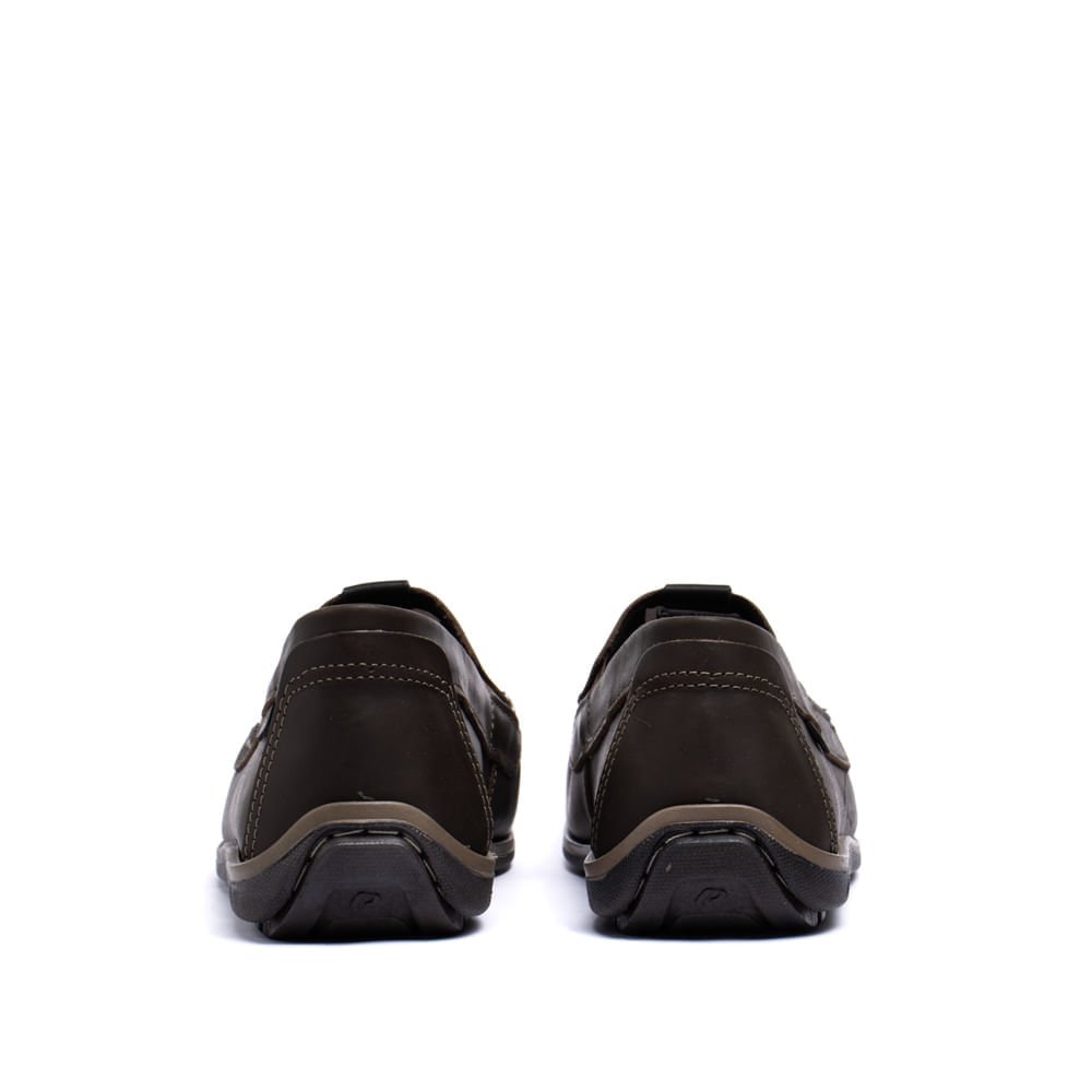 Mocassim Masculino Pegada Grans em Couro Marrom Escuro Marrom Escuro 3
