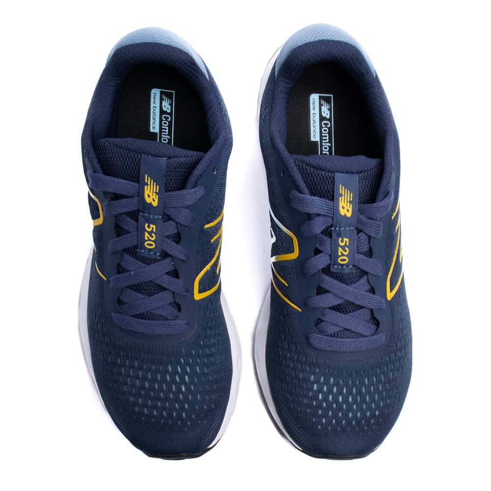 Tênis Masculino New Balance 520 v8 Marinho/amarelo Azul Marinho/Amarelo 4