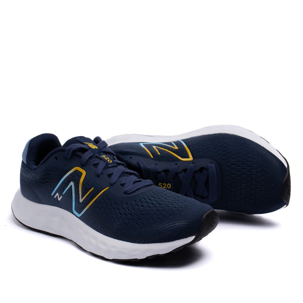 Tênis Masculino New Balance 520 v8 Marinho/amarelo Azul Marinho/Amarelo 6