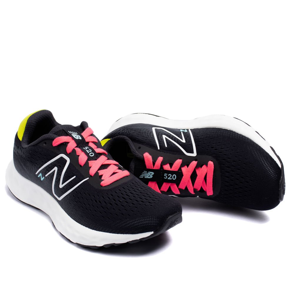 Tênis Feminino New Balance 520 V8 Preto/rosa Preto/Rosa 7