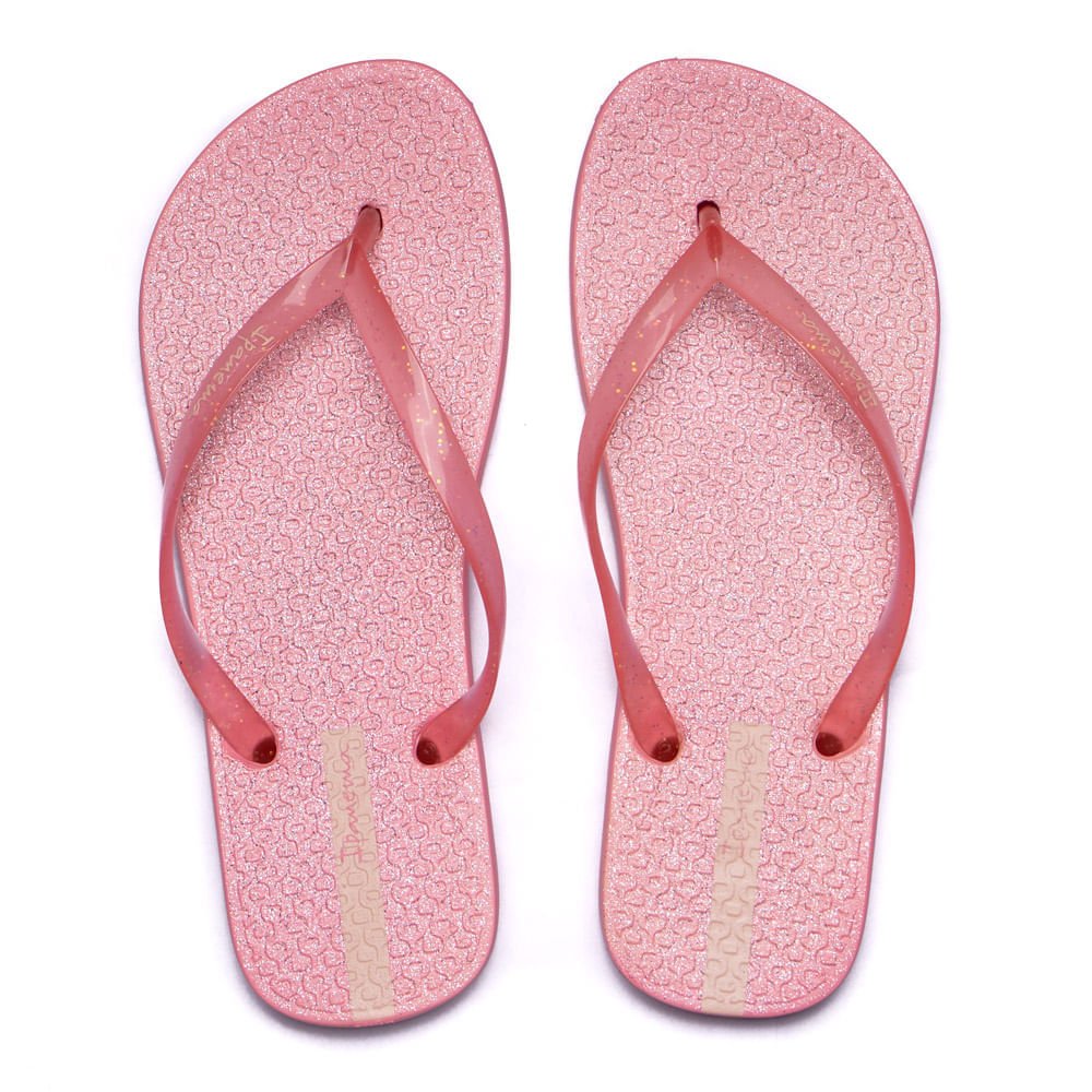 Chinelo Feminino Grendene Ipanema Glitter Rosa Rosa 1