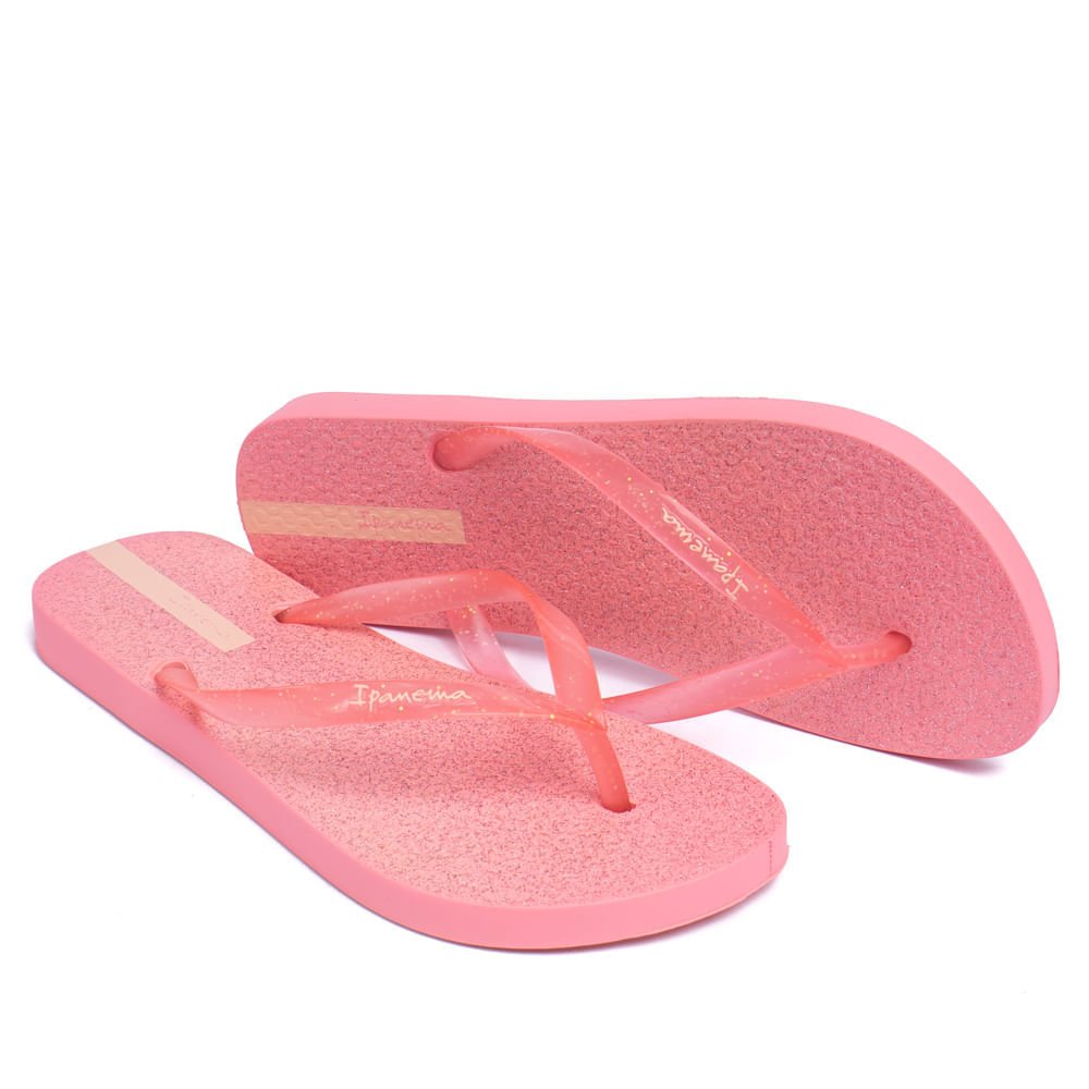 Chinelo Feminino Grendene Ipanema Glitter Rosa Rosa 4