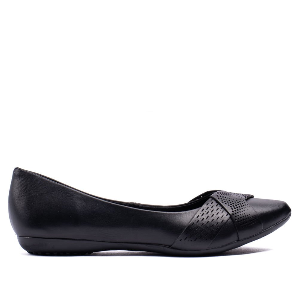 Sapatilha Feminina Bottero Napoli em Couro Preto