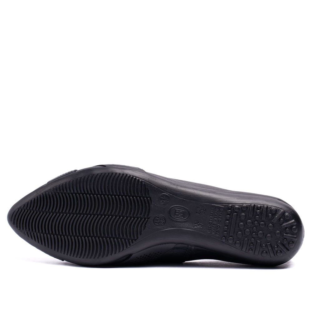 Sapatilha Feminina Bottero Napoli em Couro Preto Preto 2