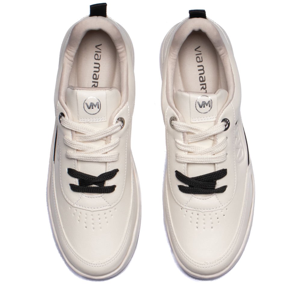 Tênis Feminino Via Marte Casual Flatform Off White Branco 4