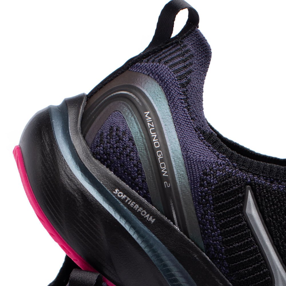 Tênis Feminino Mizuno Glow 2 Preto Preto 8