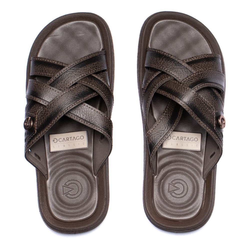 Chinelo Slide Masculino Cartago Fiji Essential Marrom Marrom 1