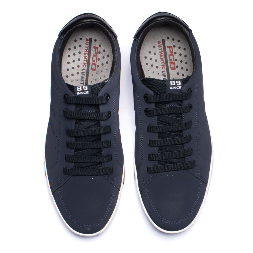 Sapatênis Masculino Pegada em Microfibra Fibertech Marinho Azul 4