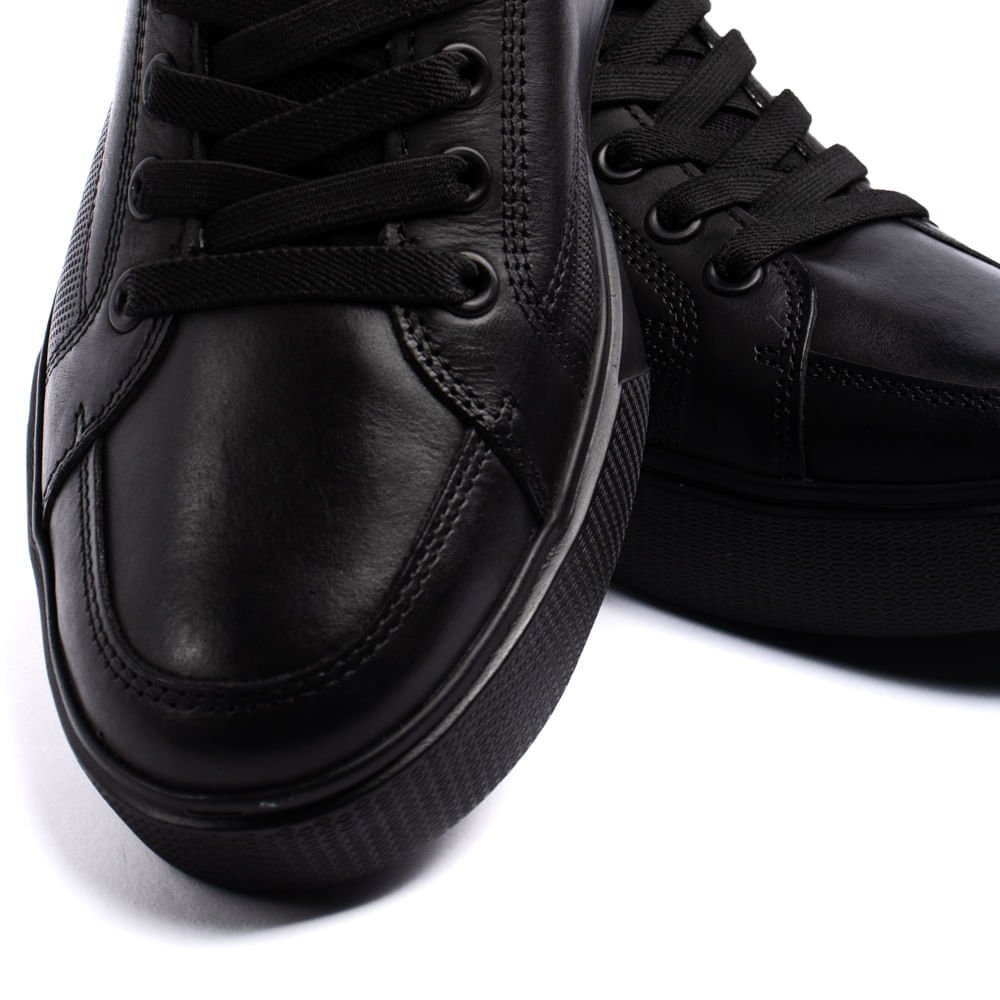 Tênis Masculino Pegada Levitech em Couro Preto Preto 6