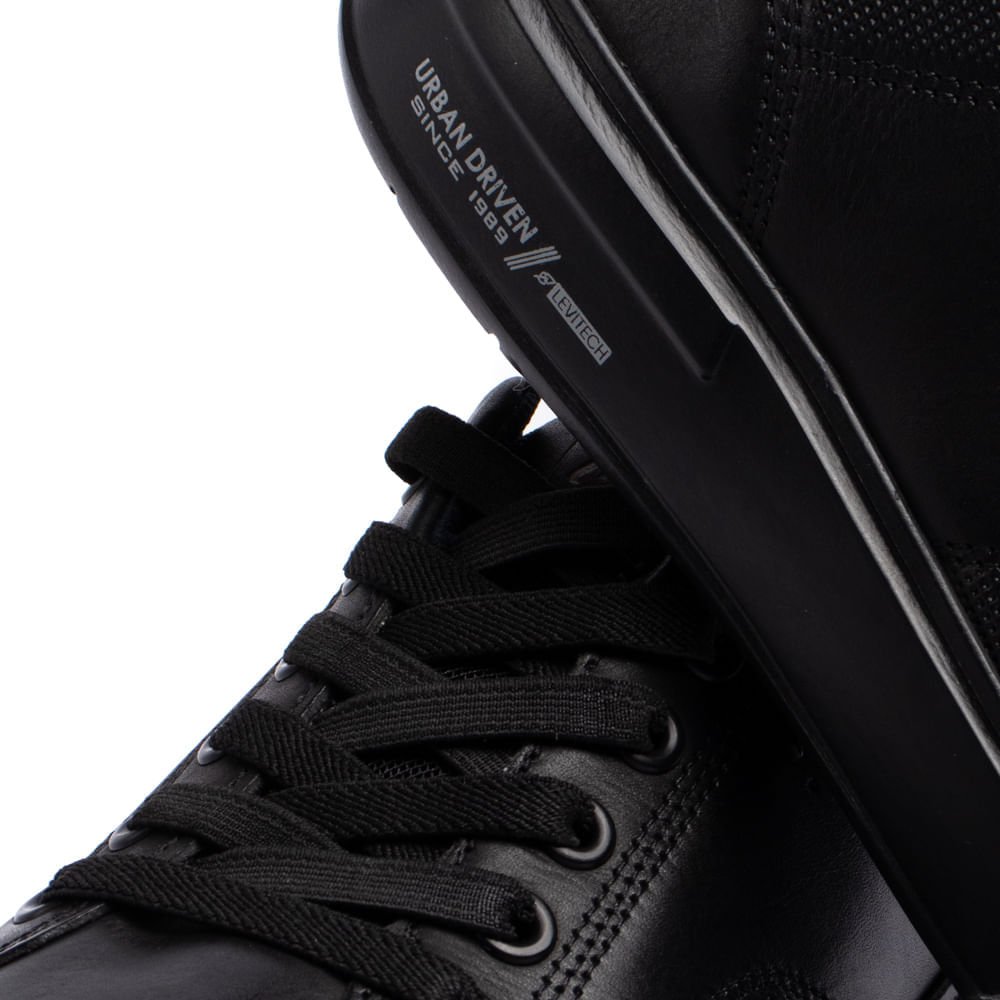 Tênis Masculino Pegada Levitech em Couro Preto Preto 7