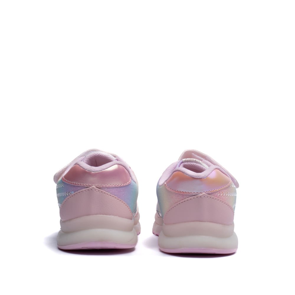 Tênis Infantil Menina Club Happy Jogging Glitter Rosa Rosa 3