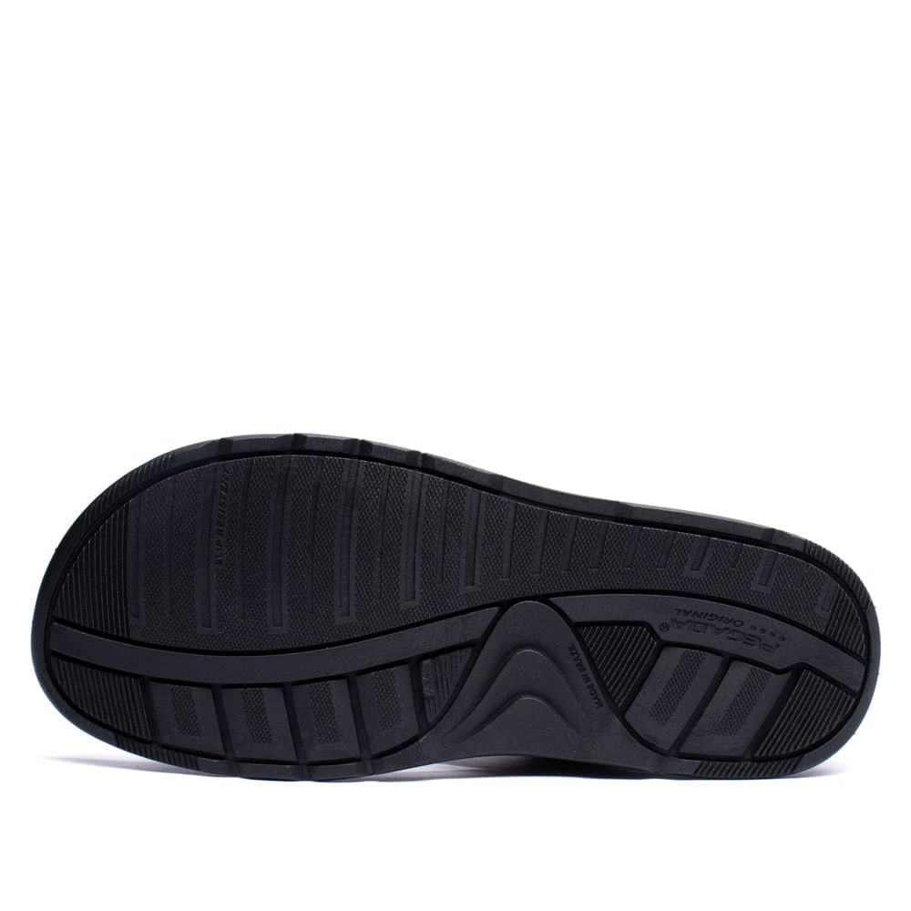 Chinelo Slide Masculino Pegada em Couro Marrom Marrom 3