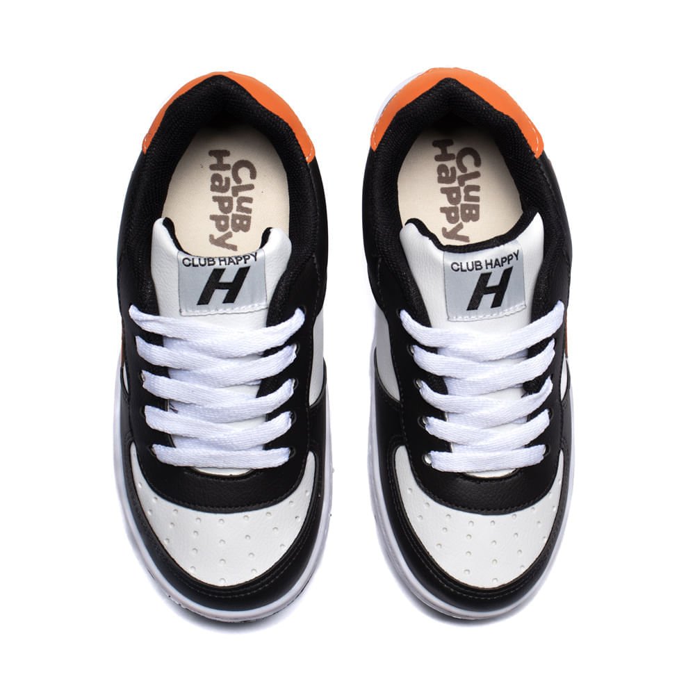 Tênis Infantil Menino Club Happy Street Preto/Laranja Preto/Laranja 4