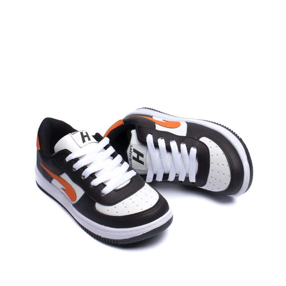 Tênis Infantil Menino Club Happy Street Preto/Laranja Preto/Laranja 6