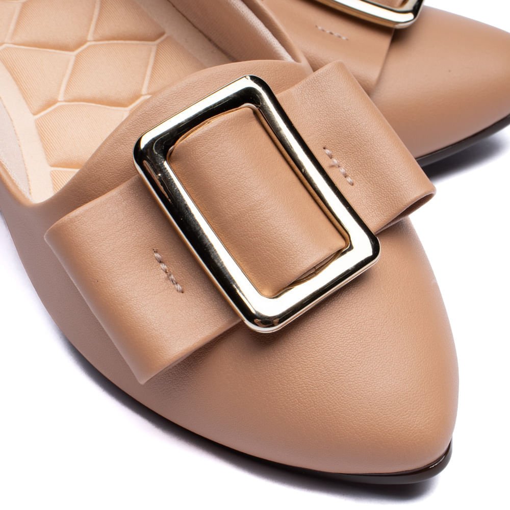 Sapatilha Feminina Moleca Bico Fino Nude Bege 6