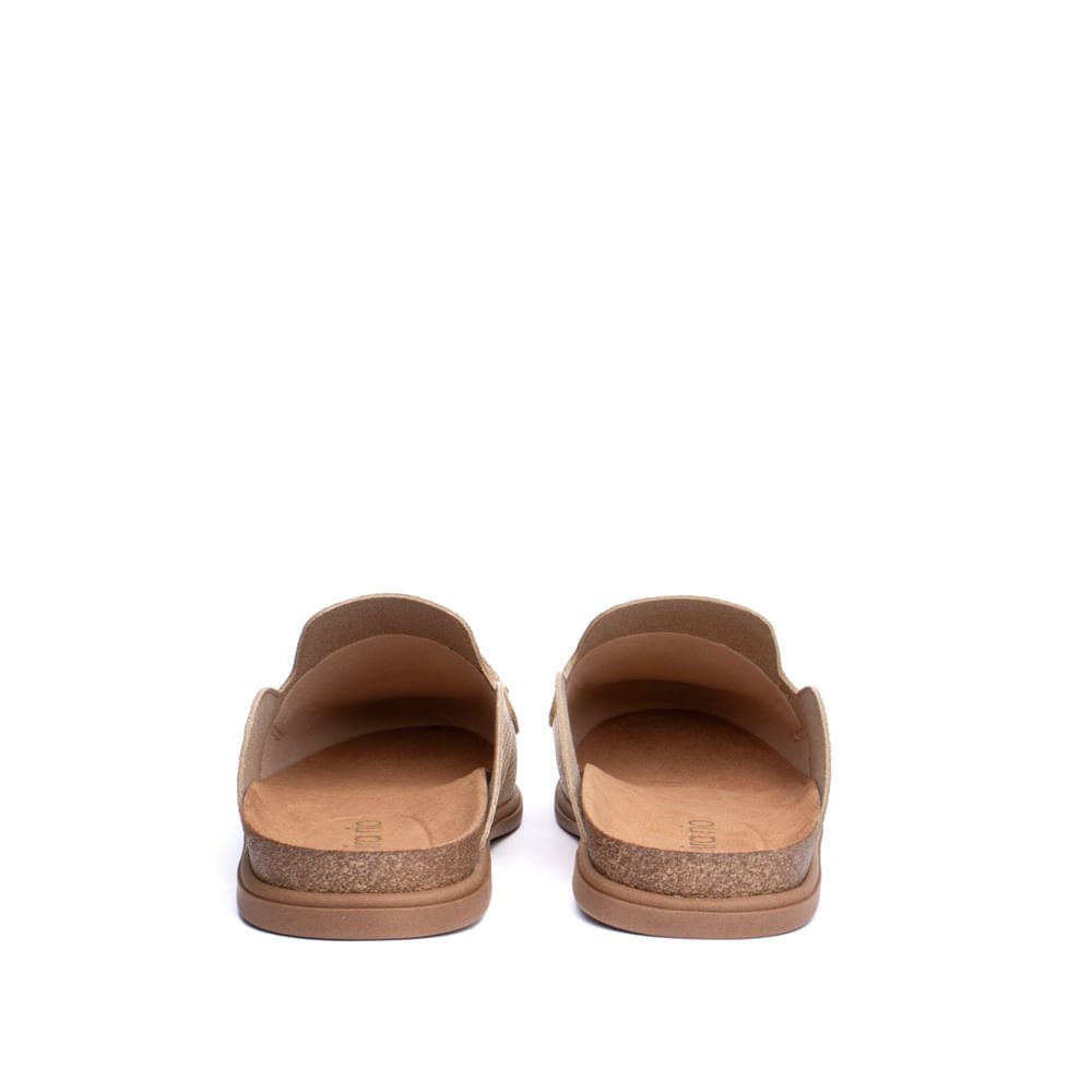 Mule Feminino Beira Rio Napa Detalhe Creme/Dourado Bege/Dourado 3