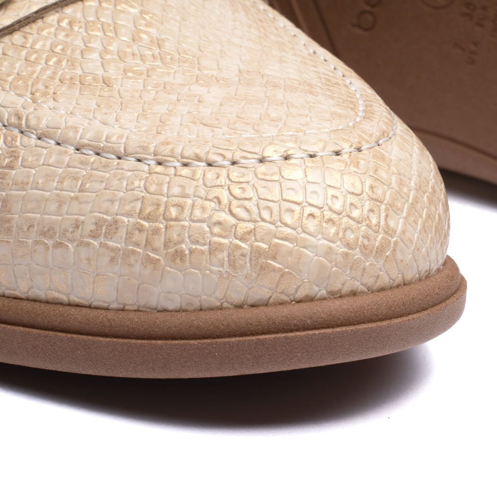 Mule Feminino Beira Rio Napa Detalhe Creme/Dourado Bege/Dourado 7