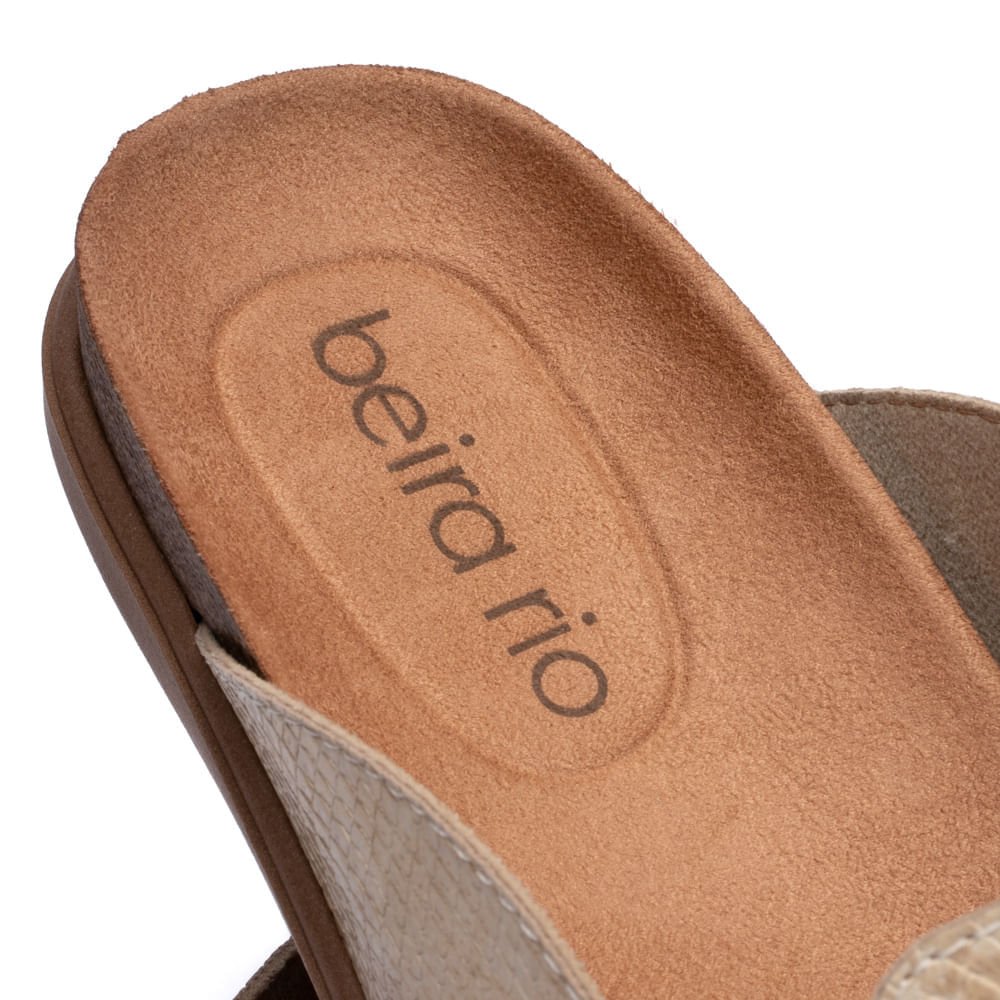 Mule Feminino Beira Rio Napa Detalhe Creme/Dourado Bege/Dourado 8
