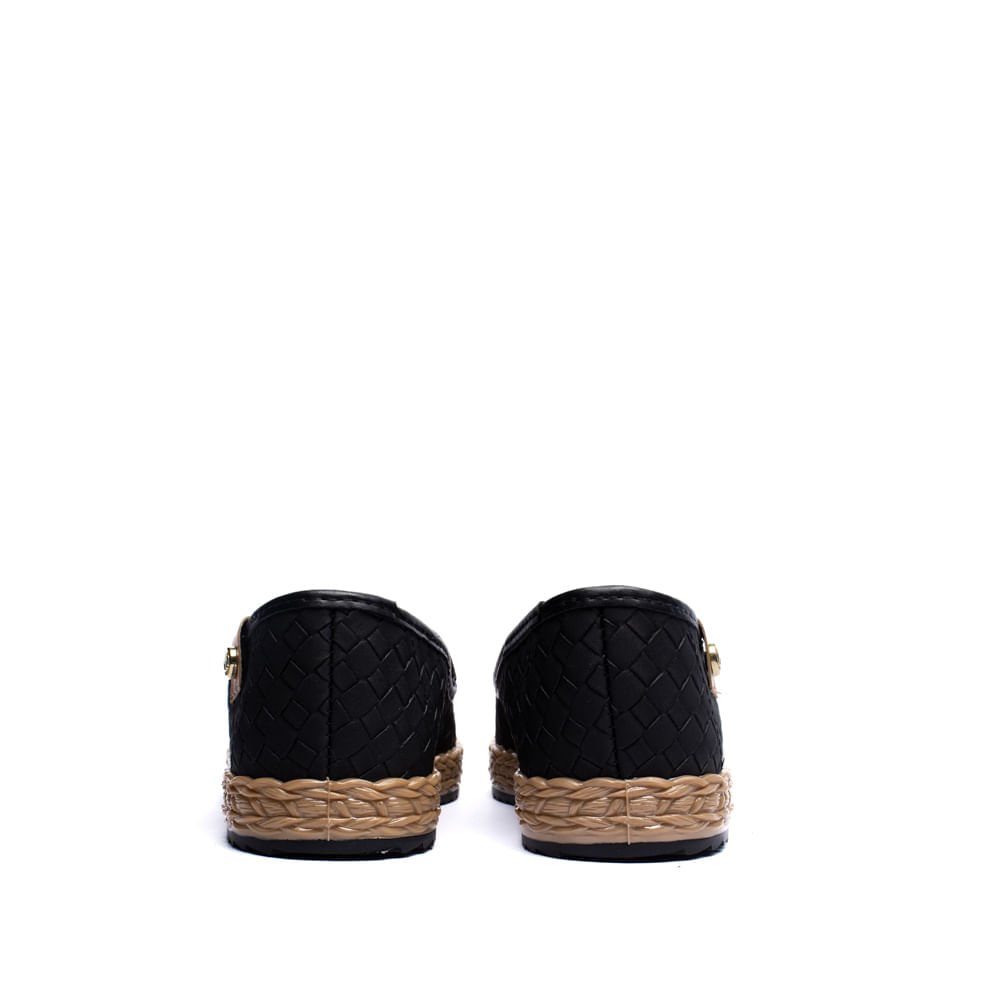Sapatilha Feminina Moleca Bico Redondo Preto Preto 3