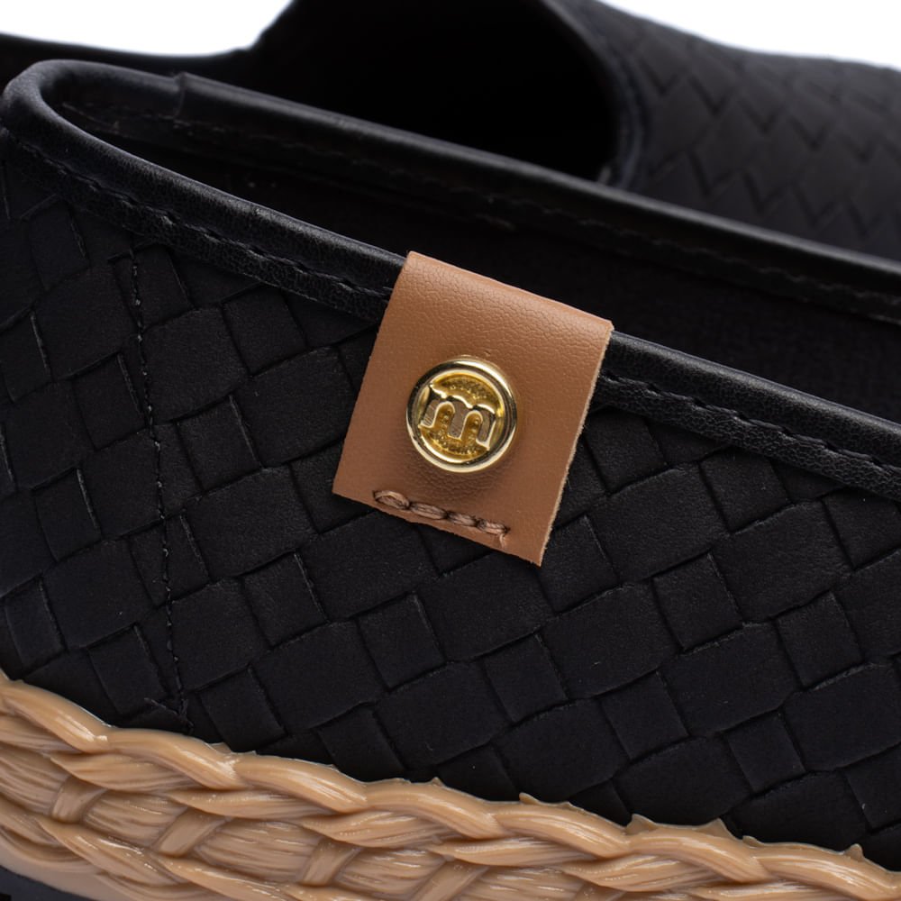 Sapatilha Feminina Moleca Bico Redondo Preto Preto 7