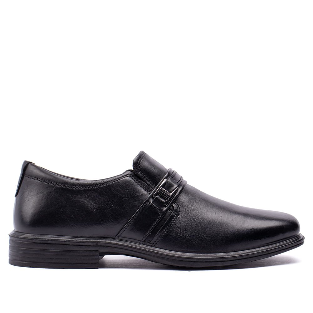 Sapato Masculino Pegada Together Social em Couro Preto Preto 1