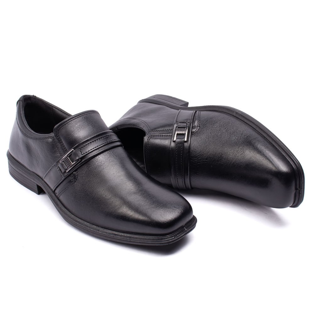 Sapato Masculino Pegada Together Social em Couro Preto Preto 5