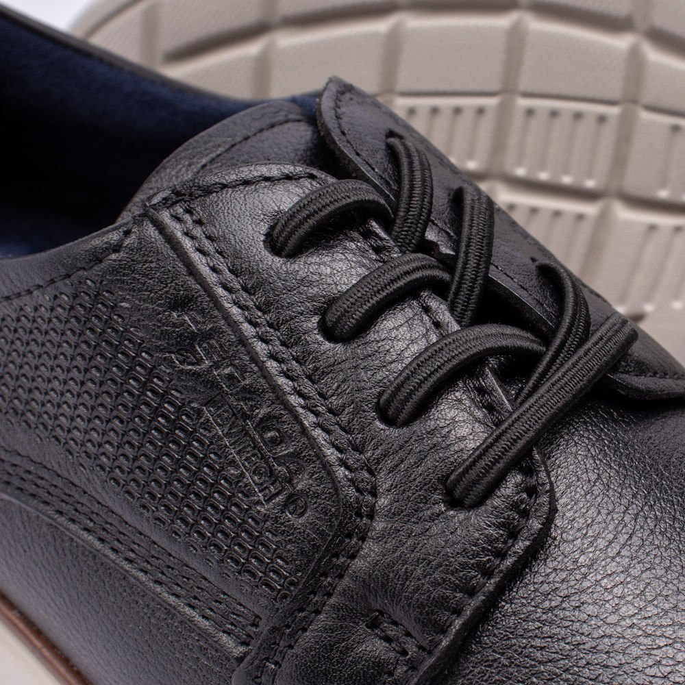 Sapato Masculino Pegada Together Social em Couro Preto Preto 4