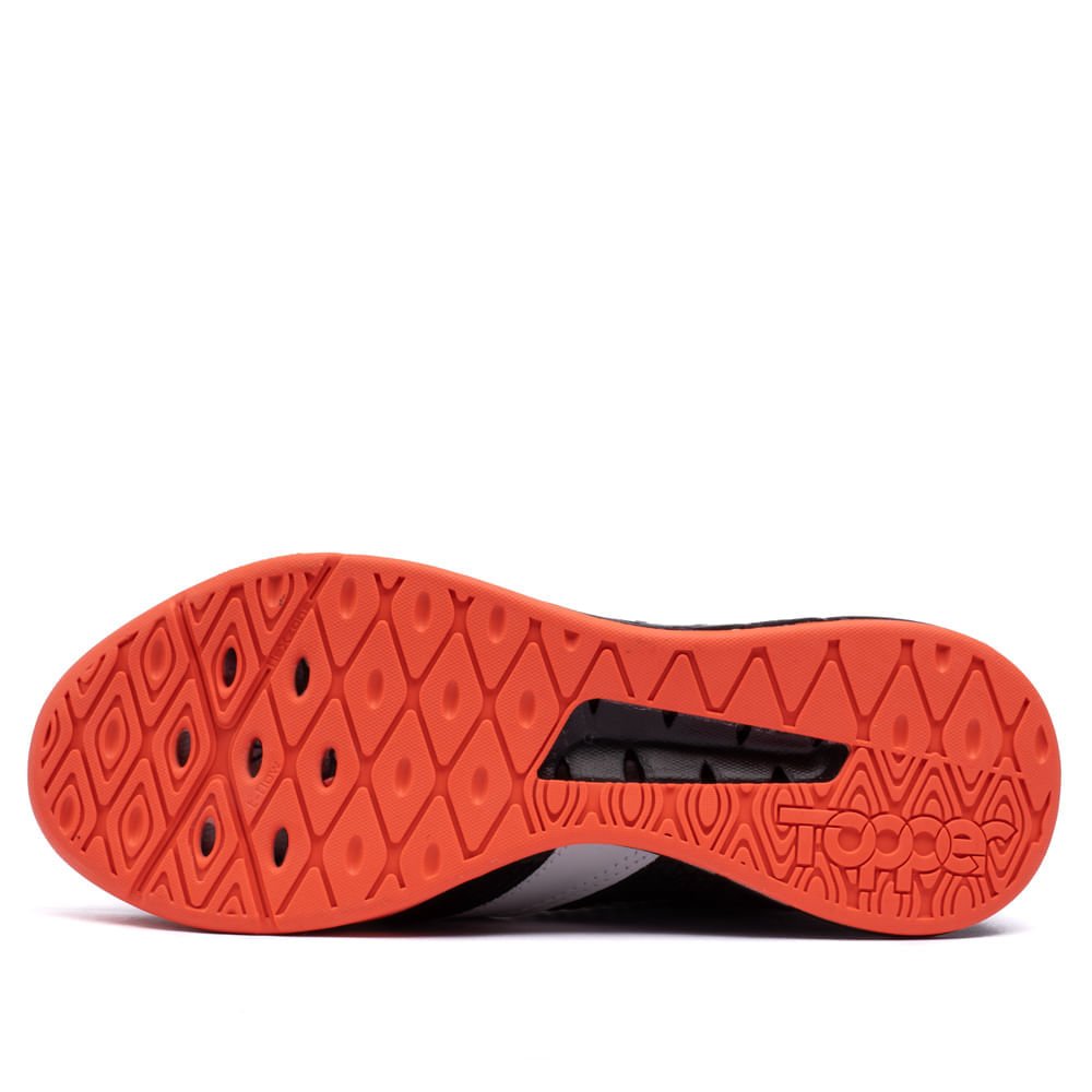 Chuteira Futsal Topper Dominator Fuse Preto/coral Preto/Laranja 2