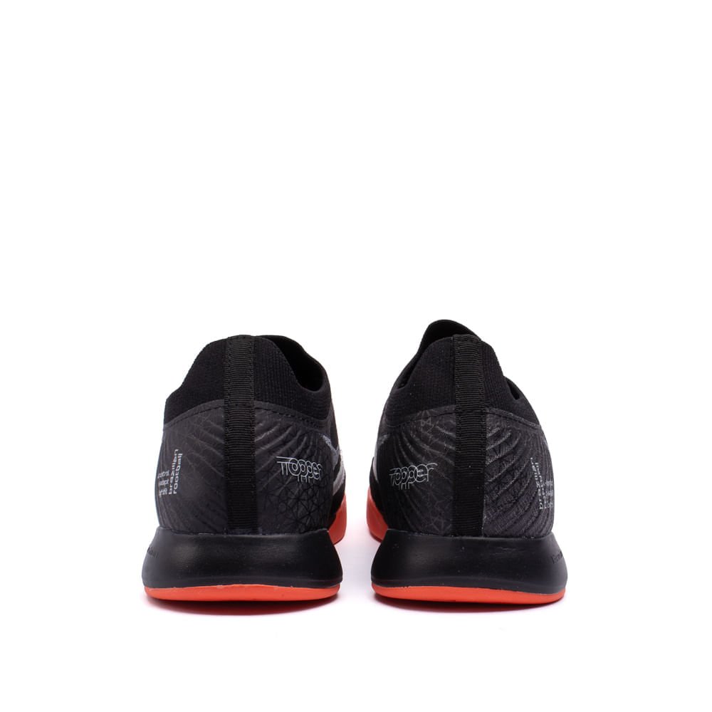 Chuteira Futsal Topper Dominator Fuse Preto/coral Preto/Laranja 3