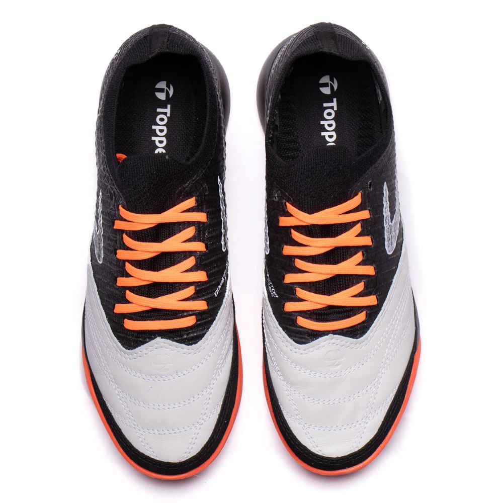 Chuteira Futsal Topper Dominator Fuse Preto/coral Preto/Laranja 4