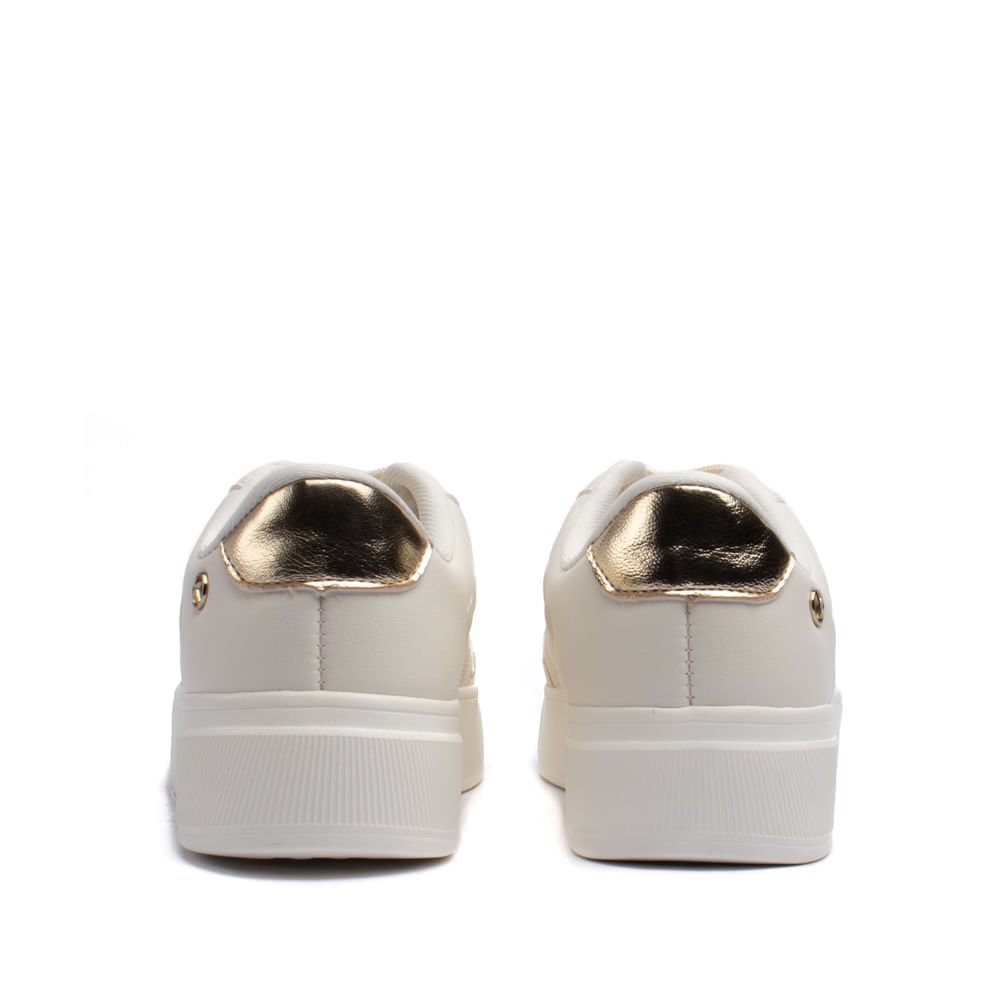 Tênis Feminino Kolosh Recortes e Brilhos Off White Branco 3