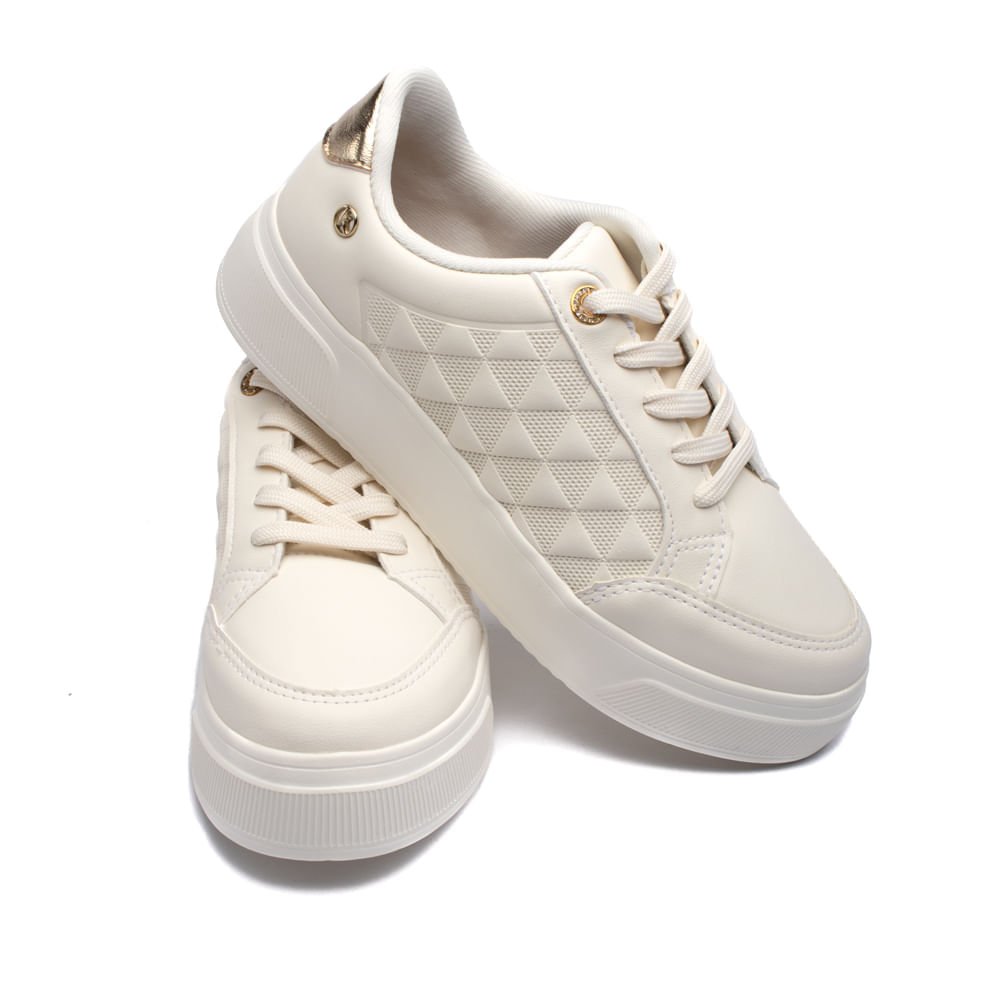 Tênis Feminino Kolosh Recortes e Brilhos Off White Branco 6