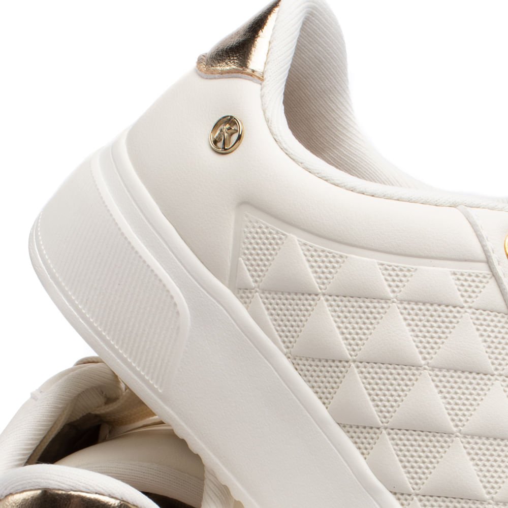 Tênis Feminino Kolosh Recortes e Brilhos Off White Branco 7