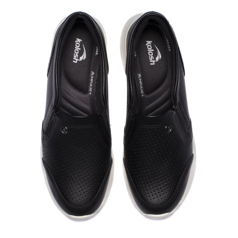 Tênis Feminino Kolosh Calce Fácil com Pedrarias Preto Preto 4
