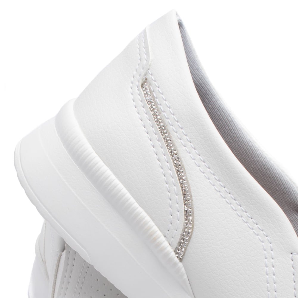 Tênis Feminino Kolosh Calce Fácil com Pedrarias Off White Branco 5