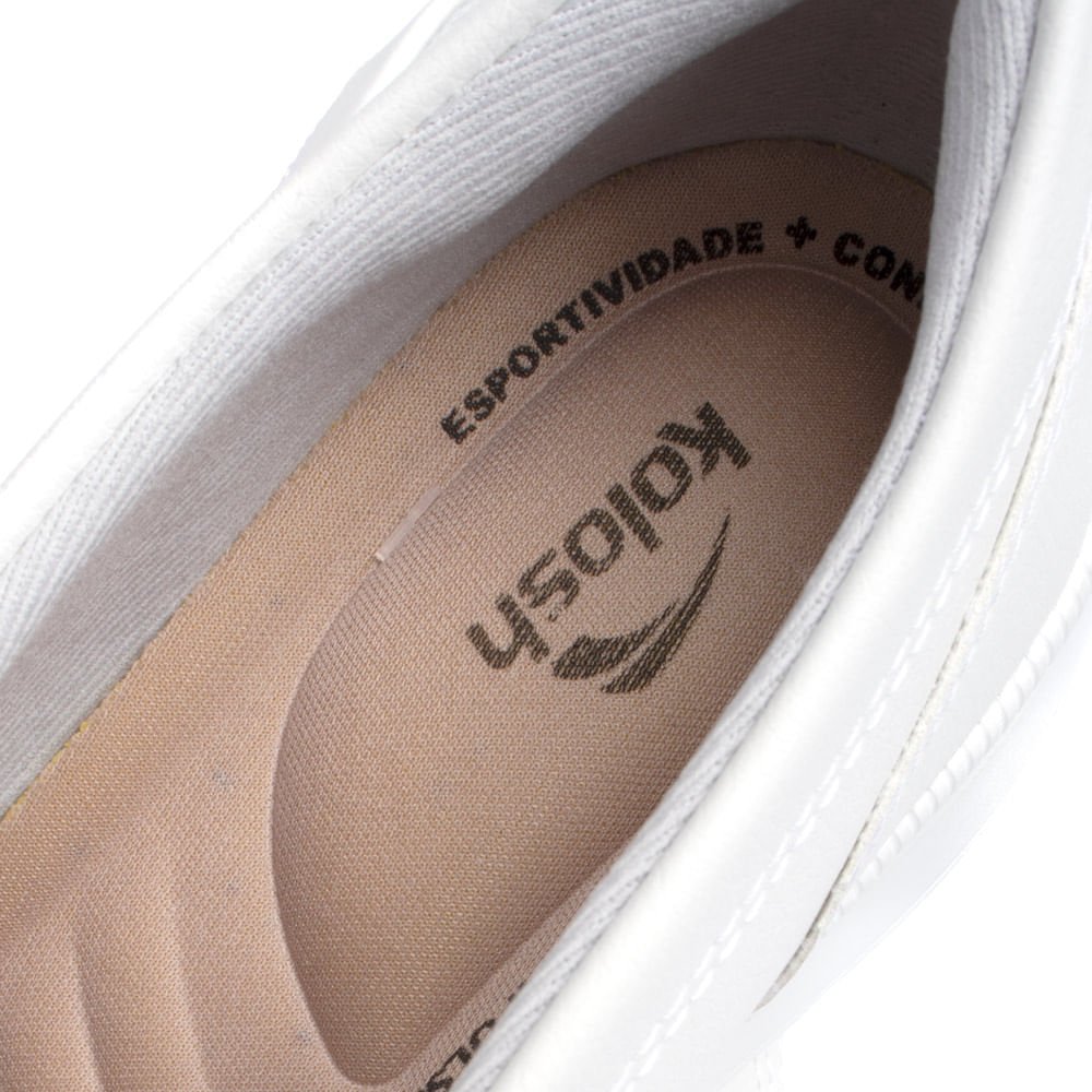 Tênis Feminino Kolosh Calce Fácil com Pedrarias Off White Branco 6