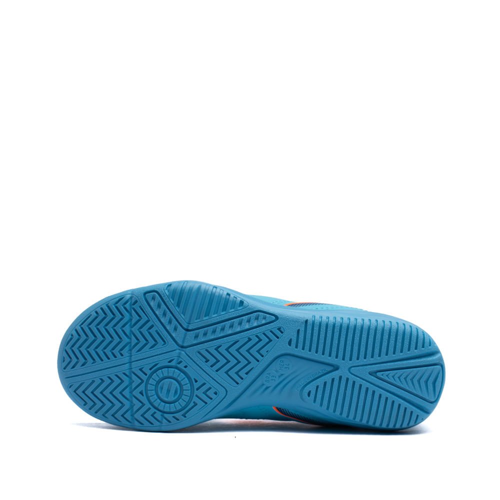 Chuteira Futsal Infantil Dray Azul Celeste/laranja Azul 2