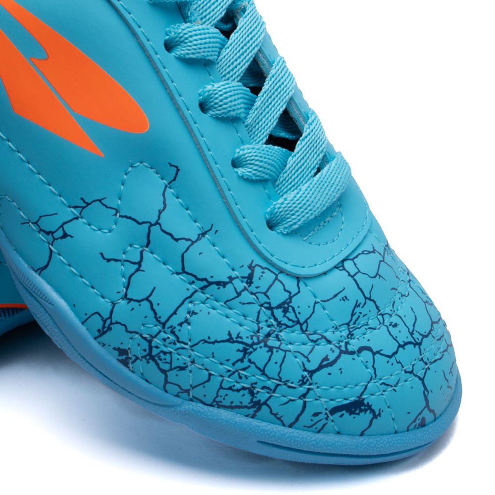 Chuteira Futsal Infantil Dray Azul Celeste/laranja Azul 6