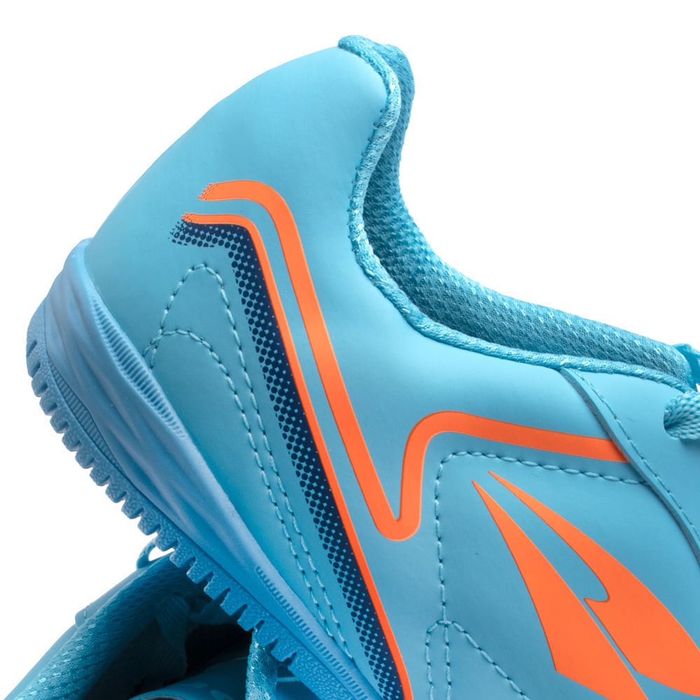 Chuteira Futsal Infantil Dray Azul Celeste/laranja Azul 7