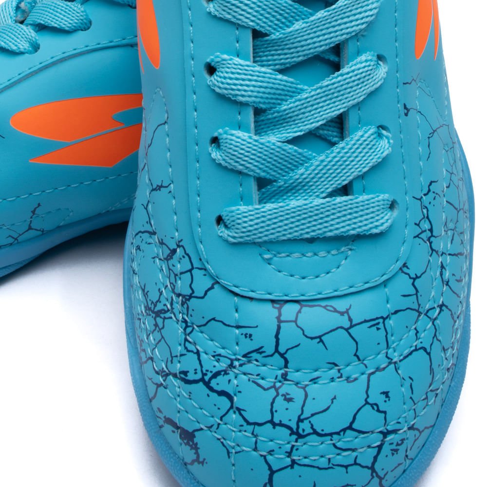 Chuteira Futsal Infantil Dray Azul Celeste/laranja Azul 8
