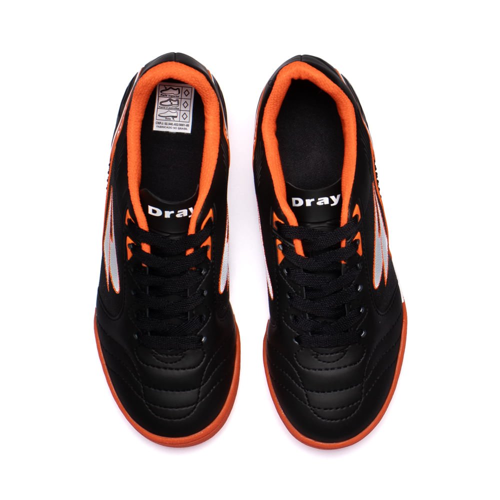 Chuteira Society Infantil Dray Preto/Laranja Preto/Laranja 4