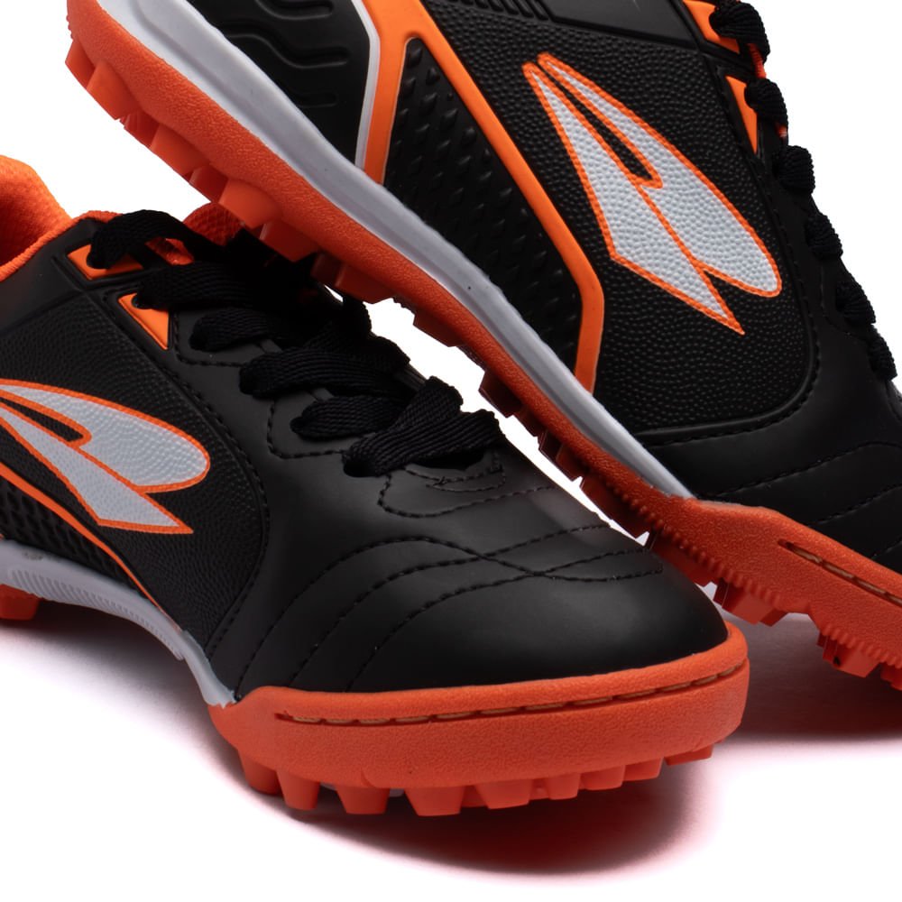 Chuteira Society Infantil Dray Preto/Laranja Preto/Laranja 6