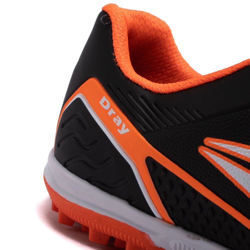 Chuteira Society Infantil Dray Preto/Laranja Preto/Laranja 8