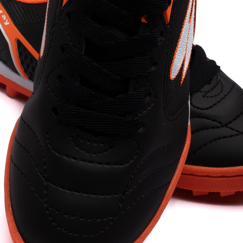 Chuteira Society Infantil Dray Preto/Laranja Preto/Laranja 7