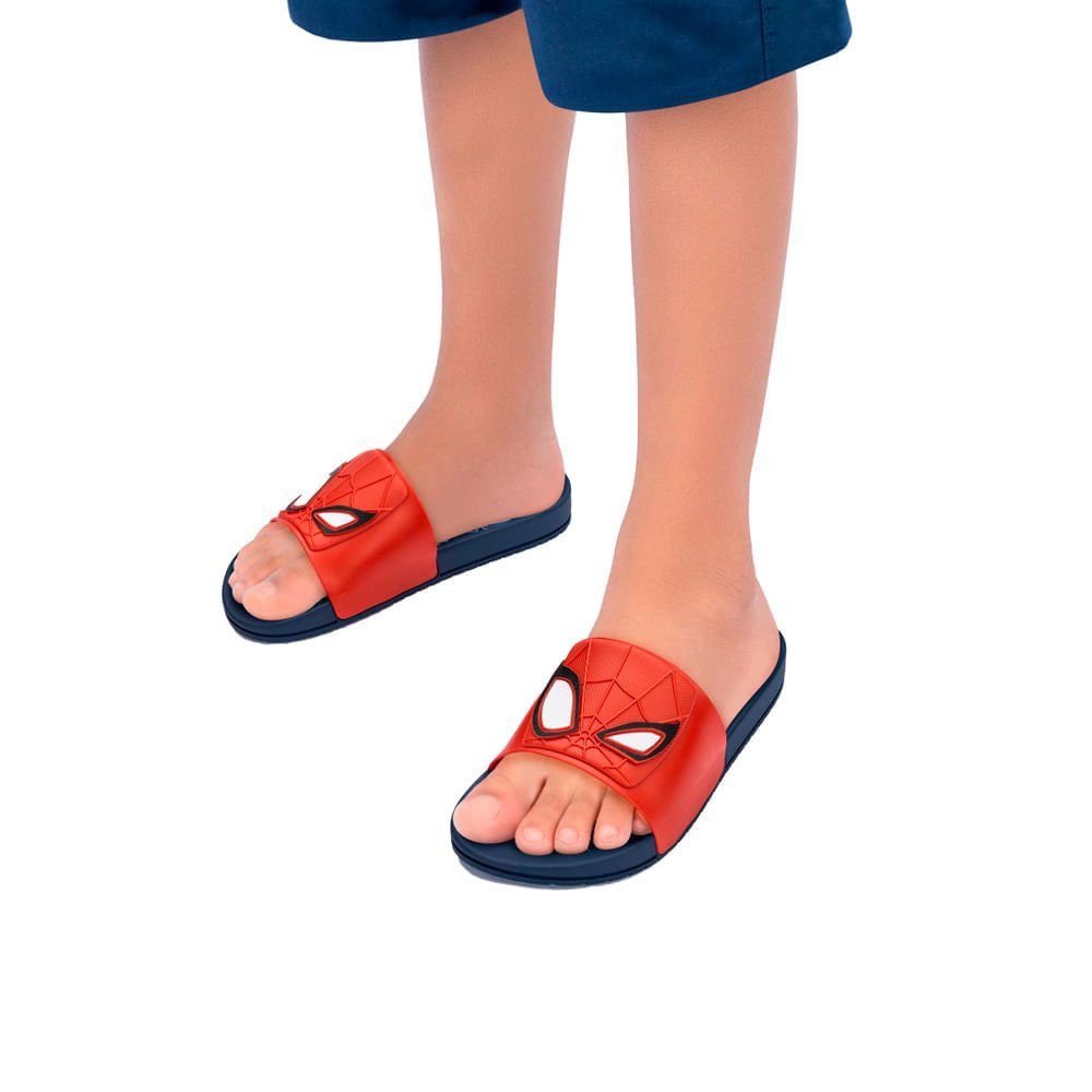 Chinelo Slide Infantil Grendene Homem Aranha View Azul/vermelho Azul/Vermelho 4