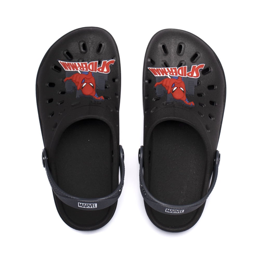 Sandália Babuche Infantil Grendene Marvel Walkers Preto/vermelho Preto/Vermelho 4