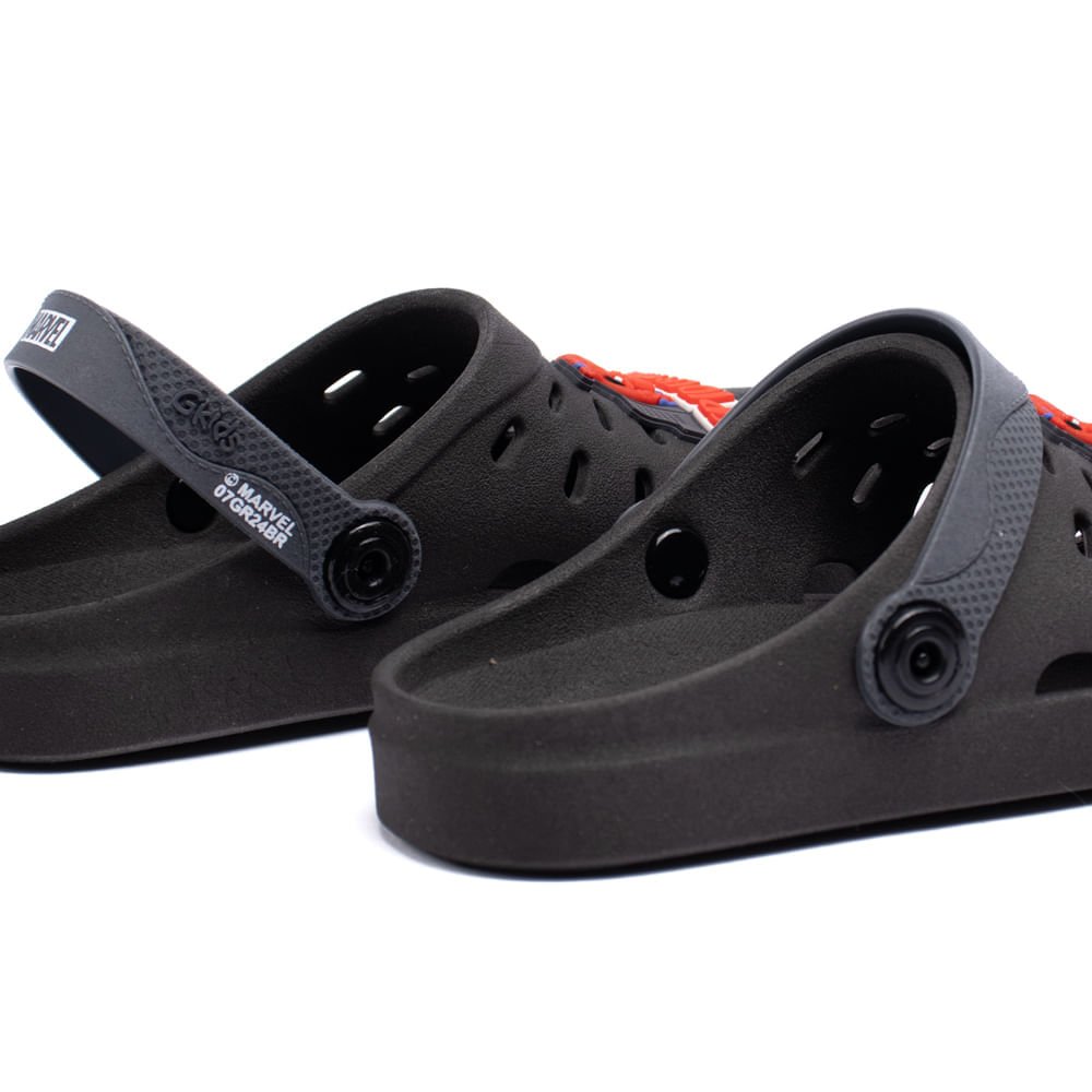 Sandália Babuche Infantil Grendene Marvel Walkers Preto/vermelho Preto/Vermelho 5